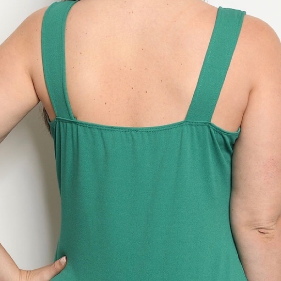 ❌DONATED❌Green V-neck Overlap Button Front Sheath Plus Size Dress - Picture 3 of 10